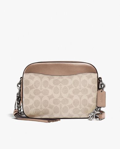  COACH - Túi xách nữ dây đeo kim loại Coated Canvas 