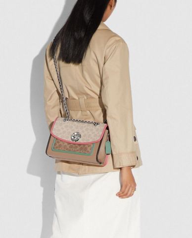  COACH - Túi đeo chéo nắp gập khóa kim loại Parker 