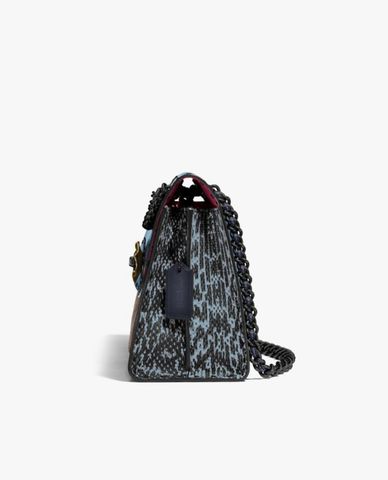  COACH - Túi đeo vai nắp gập đinh tán Rivets And Snakeskin Detail 