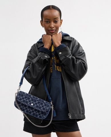  COACH - Túi đeo vai nữ chữ nhật Brook In Signature Denim 