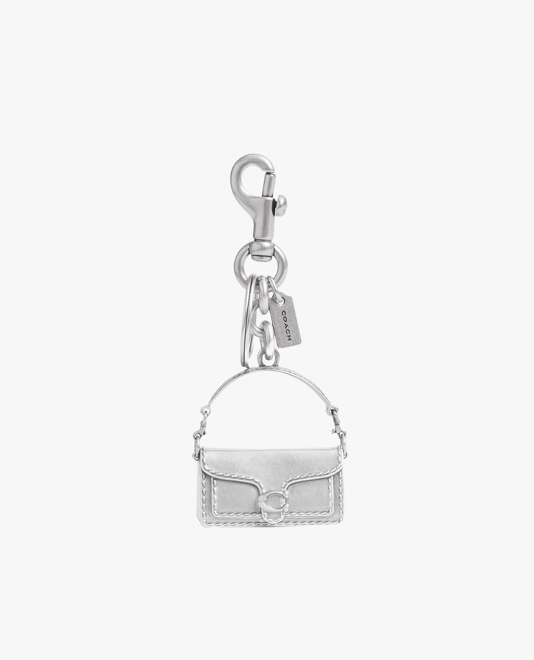 COACH - Móc khóa nữ hình túi xách nắp gập lấp lánh