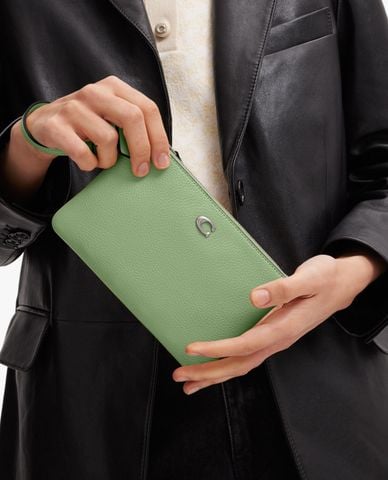  COACH - Clutch nữ khóa kéo kim loại thời trang 