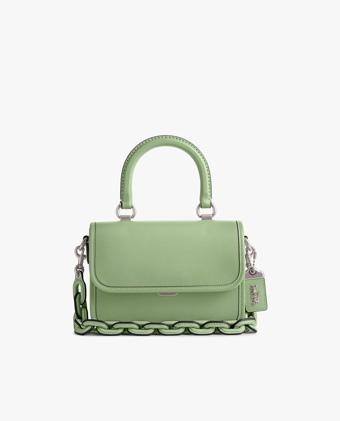 COACH - Túi đeo vai nữ phom chữ nhật nắp gập phối mắc xích Rogue Top