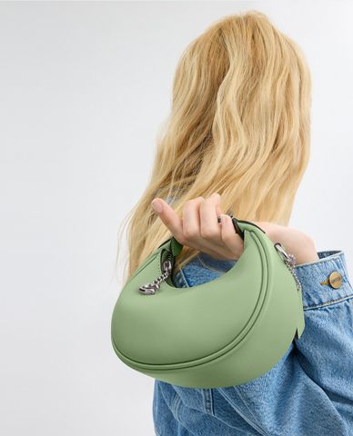  COACH - Túi xách nữ phom bán nguyệt phối mắc xích Jonie 