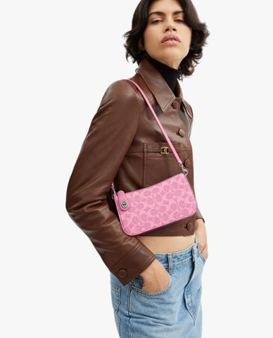  COACH - Túi đeo vai nữ phom chữ nhật Penn Signature Canvas 