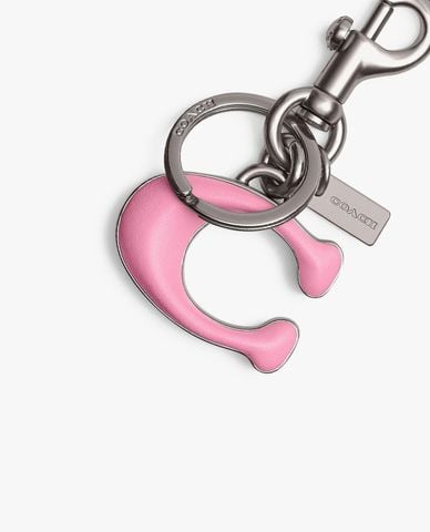  COACH - Móc khóa nữ hình chữ C sang trọng 