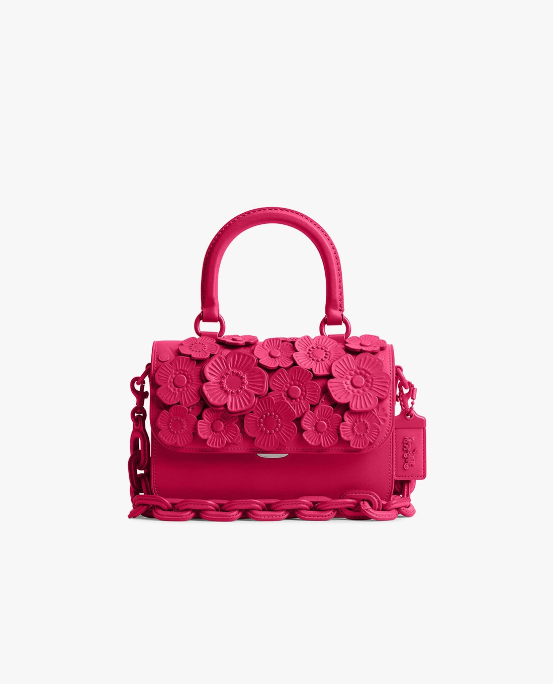 COACH - Túi xách nữ phom chữ nhật đính hoa hồng Rogue