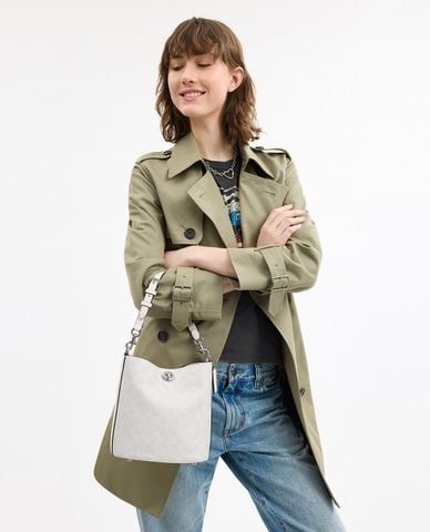  COACH - Túi đeo vai nữ phom hình trụ Willow Soft 