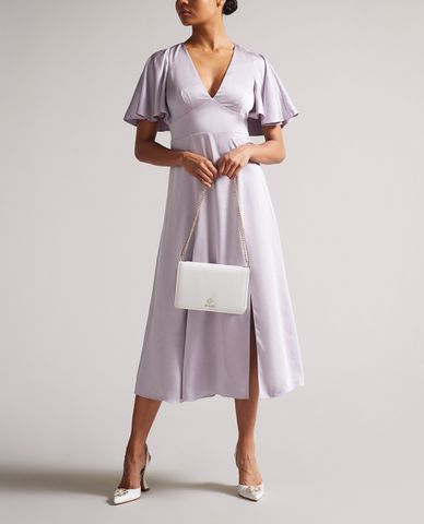  TED BAKER - Đầm midi phom suông cổ V xẻ tà Immie 