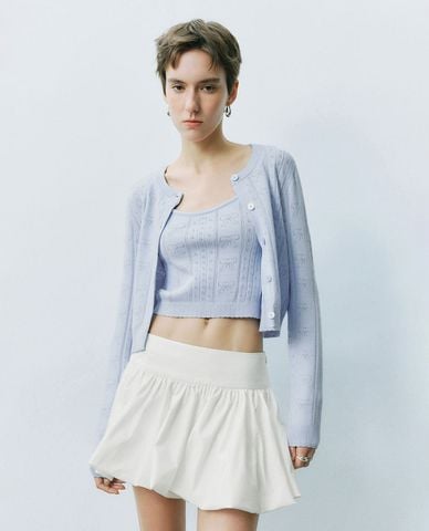  URBAN REVIVO - Áo khoác cardigan nữ phom croptop 