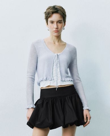  URBAN REVIVO - Áo khoác cardigan nữ tay dài hiện đại 