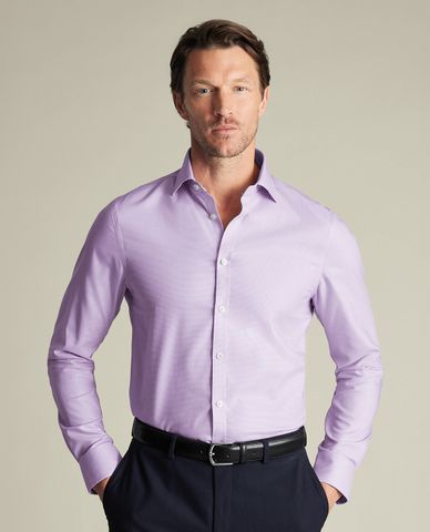  CHARLES TYRWHITT - Áo sơ mi nam cổ bẻ tay dài Non-Iron Westminster Weave 