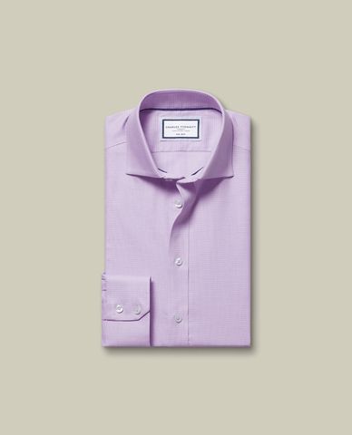  CHARLES TYRWHITT - Áo sơ mi nam cổ bẻ tay dài Non-Iron Westminster Weave 