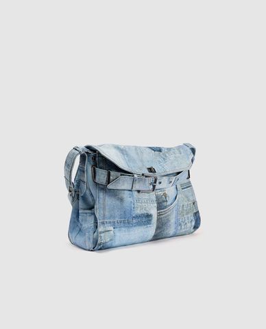  URBAN REVIVO - Túi đeo vai nữ phom chữ nhật Denim 