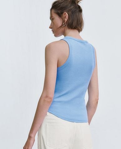  URBAN REVIVO - Áo sát nách nữ cổ tròn phom ôm 