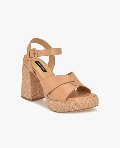  NINE WEST - Giày sandals nữ đế cao quai chéo Jalissa 
