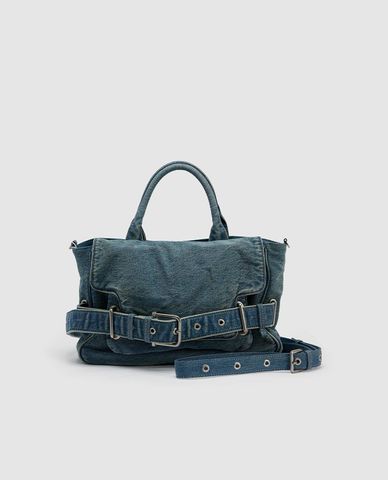  URBAN REVIVO - Túi đeo vai nữ phom chữ nhật Denim 