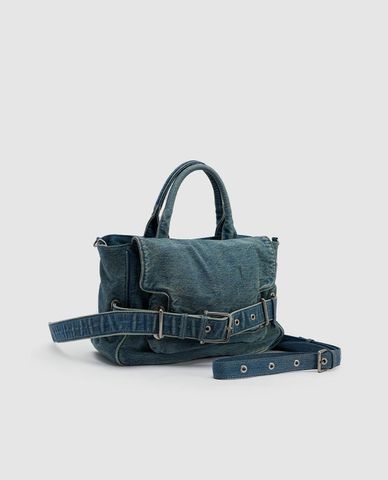  URBAN REVIVO - Túi đeo vai nữ phom chữ nhật Denim 