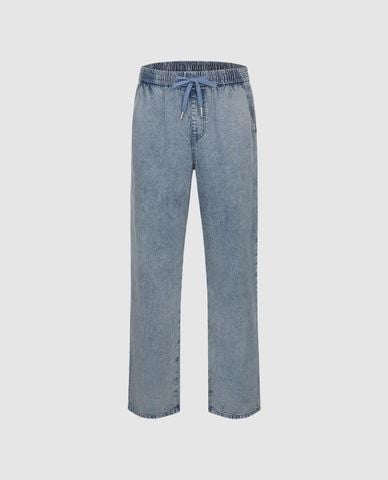  URBAN REVIVO - Quần jeans nam ống đứng lưng thun 