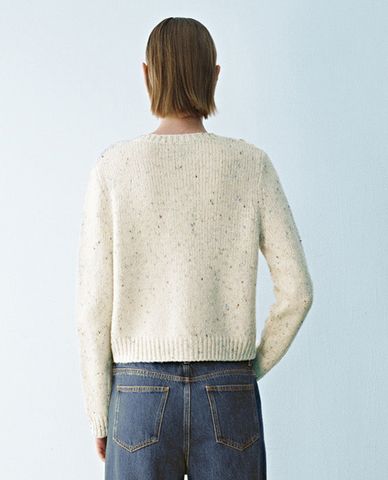  URBAN REVIVO - Áo khoác cardigan nữ phối họa tiết Argyle Printed 