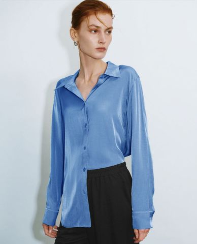  URBAN REVIVO - Áo sơ mi nữ cổ bẻ tay dài Straight Button Down 