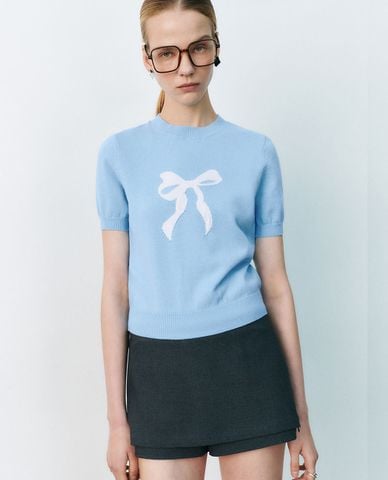  URBAN REVIVO - Áo dệt kim nữ cổ tròn thời trang 