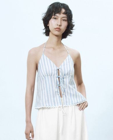  URBAN REVIVO - Áo kiểu nữ dây yếm thời thượng 