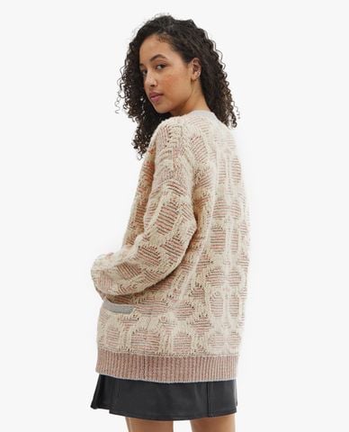  COACH - Áo khoác cardigan nữ cổ V tay dài phối nút thời trang 