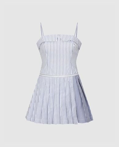  URBAN REVIVO - Đầm hai dây mini kẻ sọc A Line 