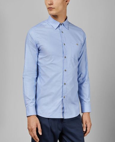  TED BAKER - Áo sơ mi nam tay dài Blue Zachari 