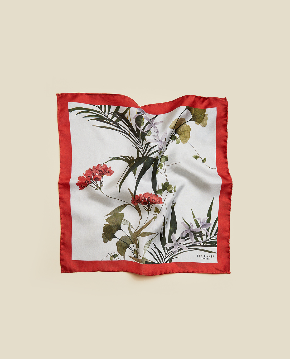 TED BAKER - Khăn tay nam hình vuông hoạ tiết hoa Anatola