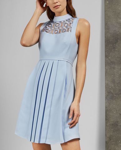  TED BAKER - Đầm xòe mini sát nách phối ren Abequa 