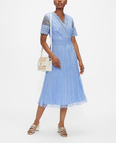  TED BAKER - Đầm midi cổ V xếp li Sonyyia 