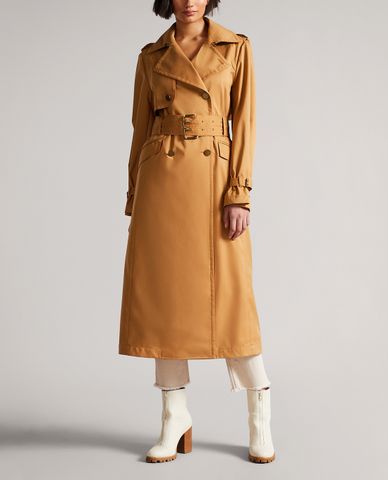  TED BAKER - Áo khoác măng tô nữ dáng dài phối thắt lưng Maaeve 