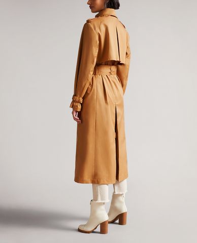  TED BAKER - Áo khoác măng tô nữ dáng dài phối thắt lưng Maaeve 