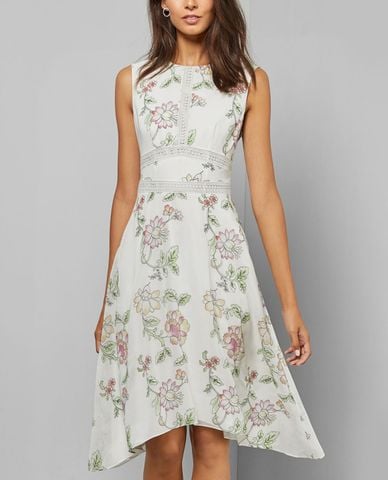  TED BAKER - Đầm midi cổ tròn sát nách Damita 
