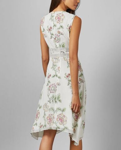  TED BAKER - Đầm midi cổ tròn sát nách Damita 