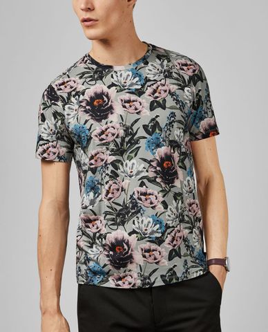  TED BAKER - Áo thun nam cổ tròn họa tiết Floral Konki 