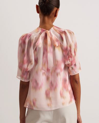  TED BAKER - Áo kiểu nữ cổ tròn tay lỡ hoạ tiết in hoa thanh lịch Dunajec 