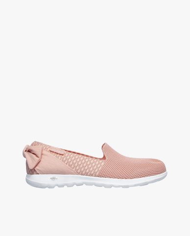  SKECHERS - Giày slip on nữ phối nơ Go Walk Lite 