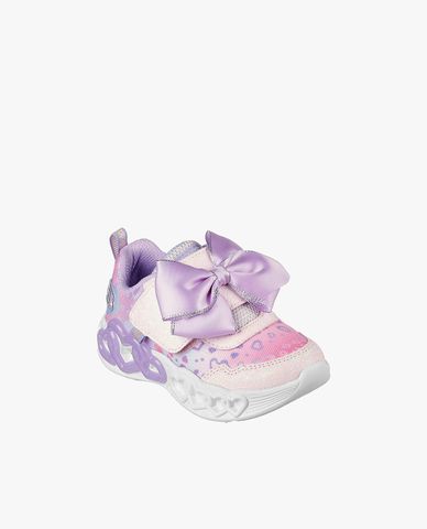  SKECHERS - Giày sneakers bé gái cổ thấp phối nơ Infinite Heart Lights 