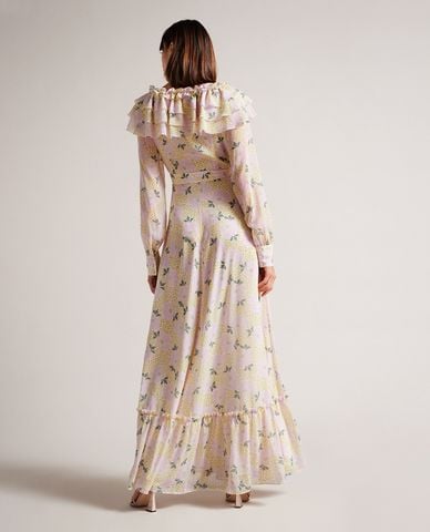  TED BAKER - Đầm maxi tay dài phối bèo Vivyana 