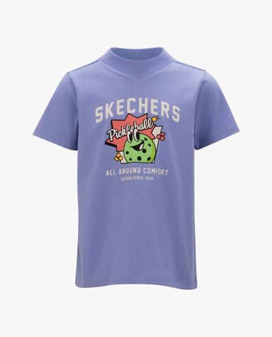  SKECHERS - Áo thun bé trai cổ tròn tay ngắn phối họa tiết 