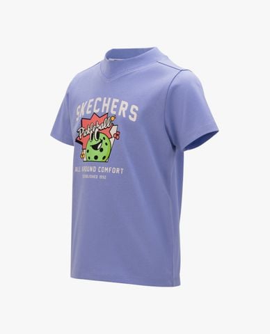 SKECHERS - Áo thun bé trai cổ tròn tay ngắn phối họa tiết 