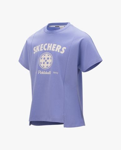  SKECHERS - Áo thun bé gái cổ tròn tay ngắn 