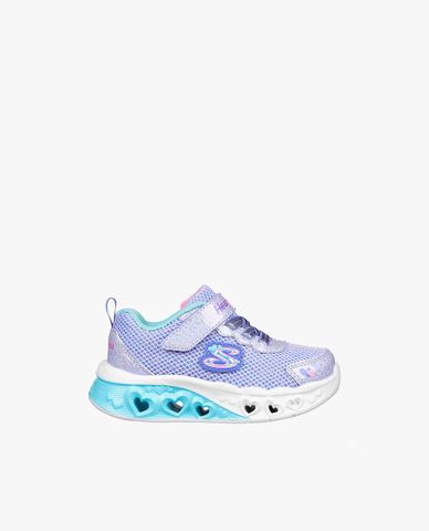 SKECHERS - Giày sneakers bé gái cổ thấp phối quai dán Flutter Heart Lights 