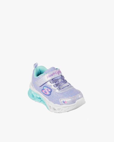  SKECHERS - Giày sneakers bé gái cổ thấp phối quai dán Flutter Heart Lights 