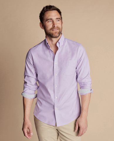  CHARLES TYRWHITT - Áo sơ mi nam cổ bẻ tay dài Stretch Oxford 