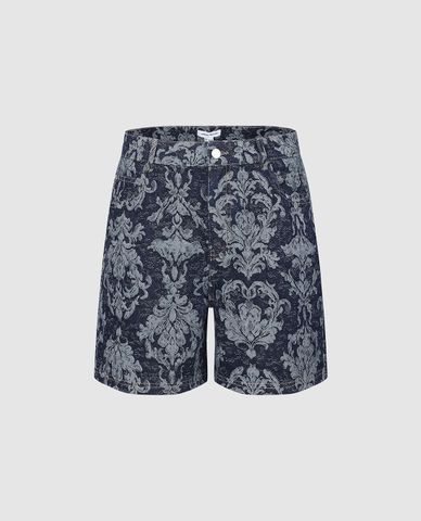  URBAN REVIVO - Quần short jeans nam ngang gối Leisure 