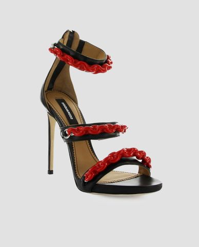  DSQUARED2 - Giày cao gót hở mũi Rubber Chain 